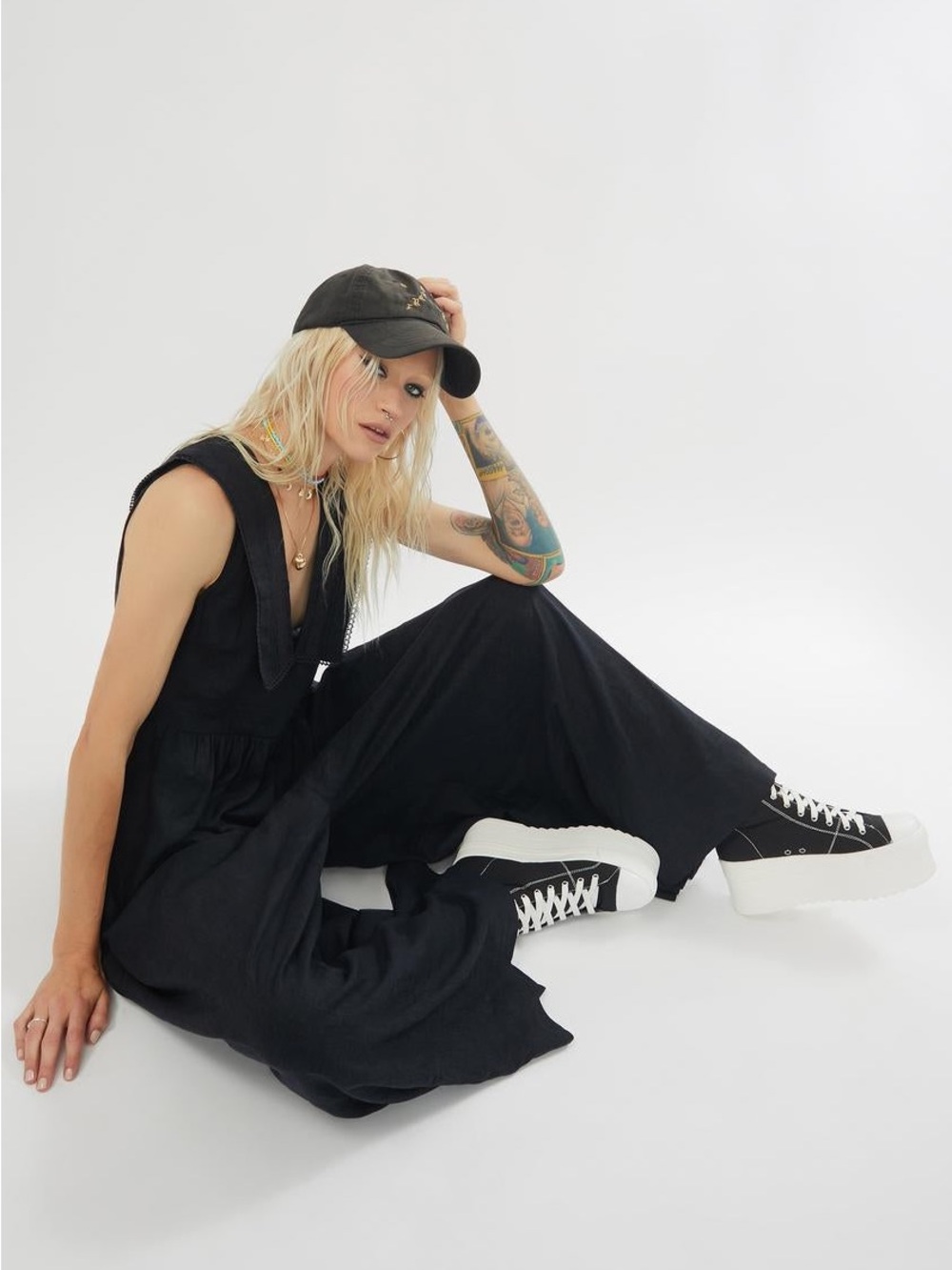 Free People Big Love Black Jumpsuit Size Small